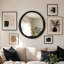 Miroir mural rond encadré en bois massif, miroir décoratif pour salle de bain-690733861-696575149