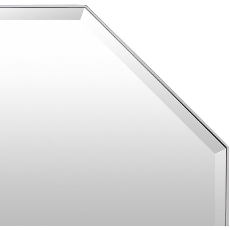Manfredi Wood Flat Wall Mirror, Silver