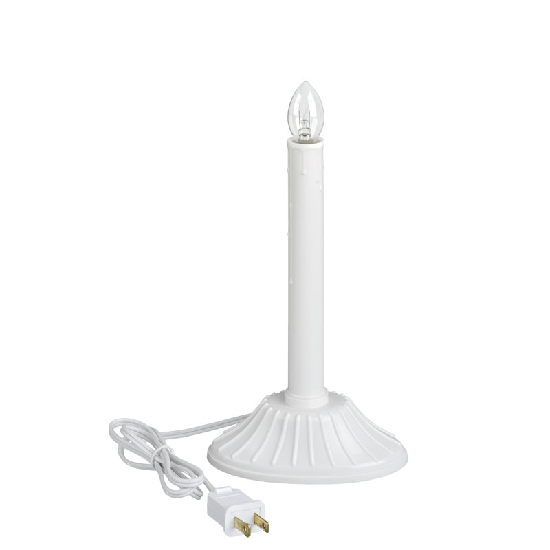 Unscented Flameless Taper Candle with Plastic Holder