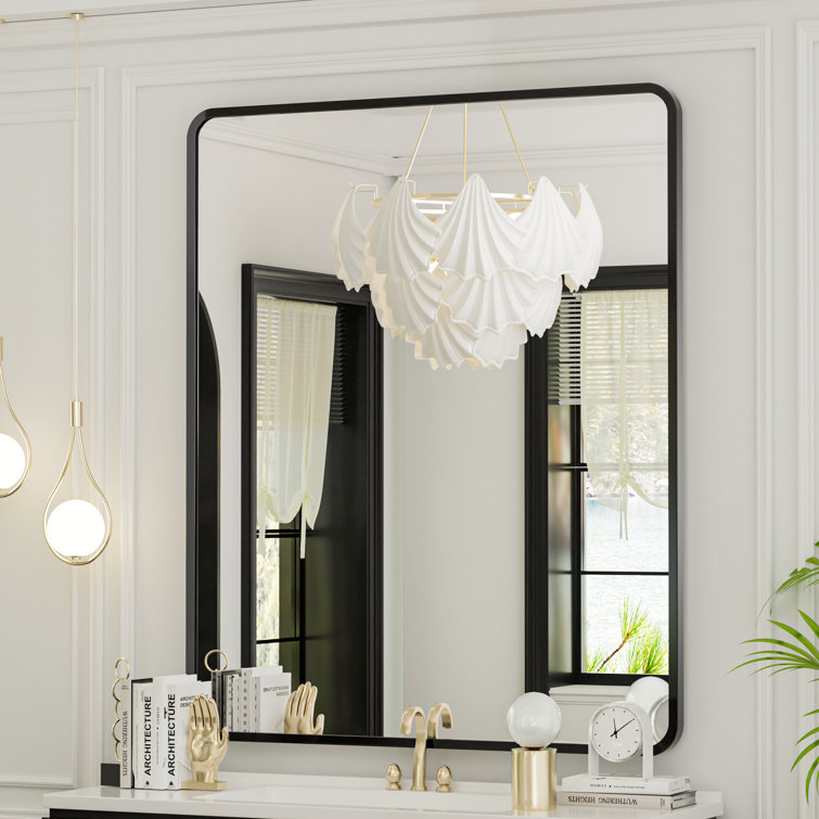 Iron Rectangular Round Corner Frame Bathroom Vanity Mirror Wall Mounted Mirror