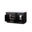 Meuble-lavabo double en chêne noir 60 po X P 22 po D, avec plateau en quartz blanc