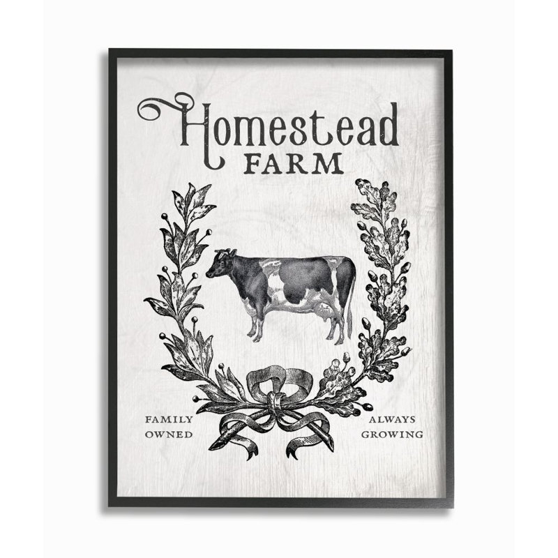 " Homestead Farm Family ", 20" H x 16" W, Midnight Black Framed Giclee