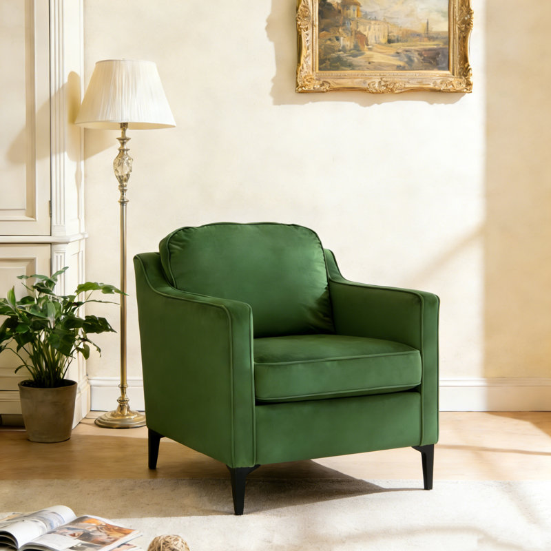 1 Seater Linen Sofa, Green