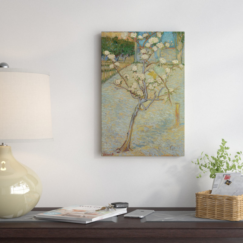 Petit poirier en fleurs, 1888 par Vincent Van Gogh - reproduction, H 12 po x l 8 po x P 0,75 po, Toile tendue, Pas de tapis