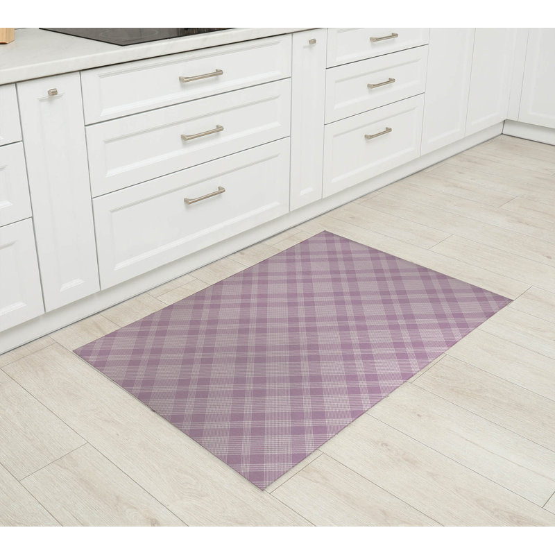 Tapis de cuisine Lily Tartan, Rectangle 4pi x 6 pi, Rose