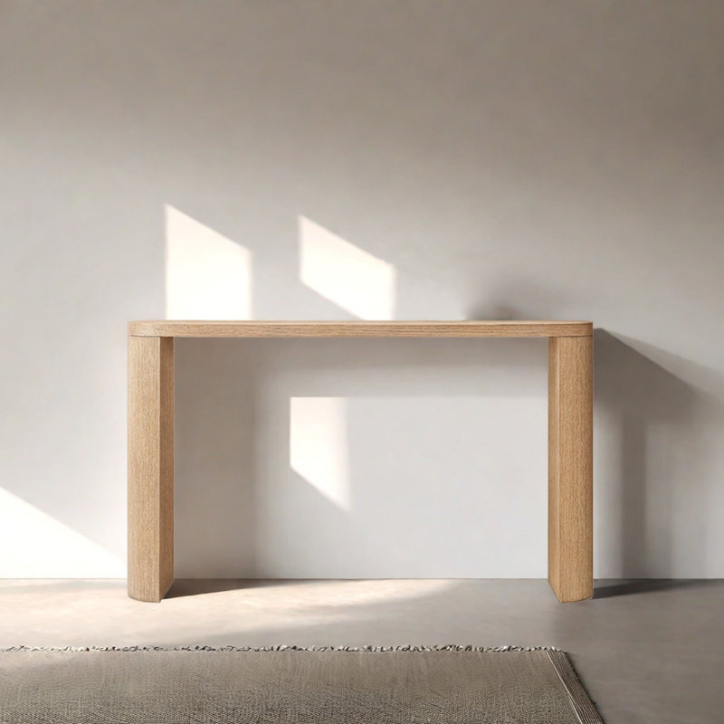 Rural Retro Minimalist Console Table, 33.86" H x 48.03" W x 9.84" D, Natural Wood