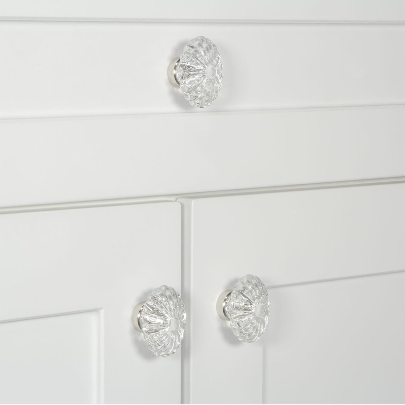 Burgundy Cabinet Knob, Polished Nickel