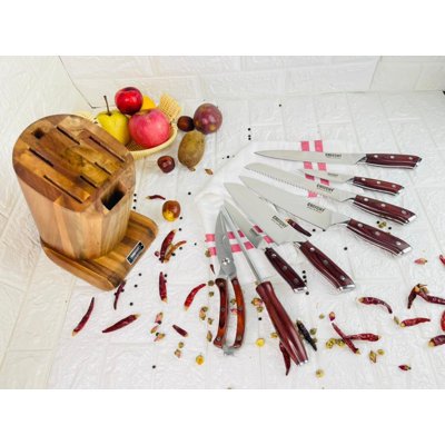EcoFurn 11 Piece Stainless Steel Knife Block Set