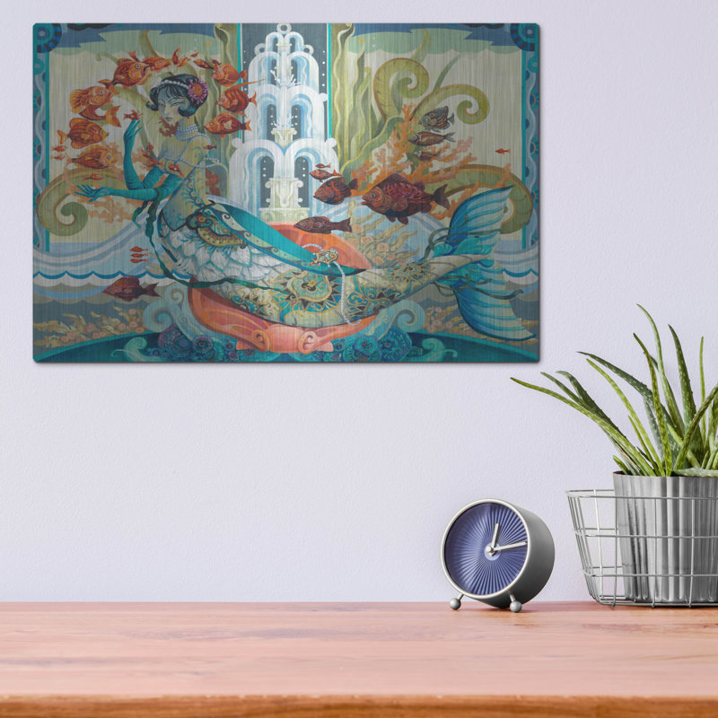Art mural en métal Trinx «Aquatic Flapper» par David Galchutt, H 12 po x l 16 po