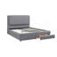 Ensemble de lit 1 pièce grand lit tapissier gris clair avec tiroirs de rangement FB-126506524-126506593