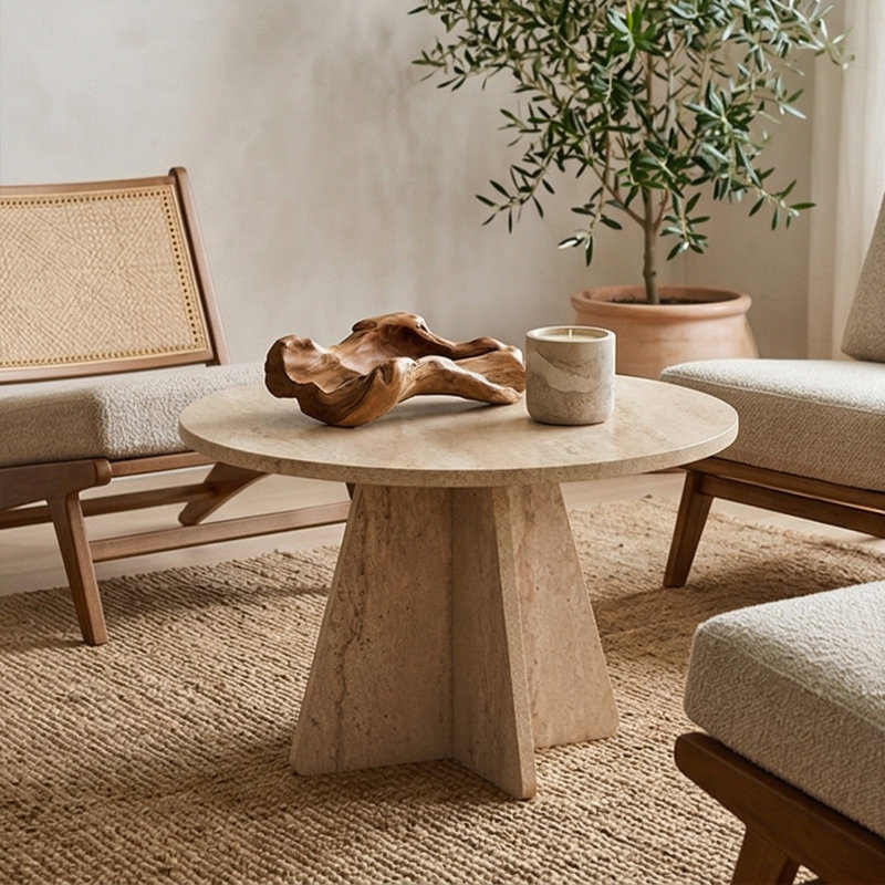 Aurelie Pedestal Round Coffee Table