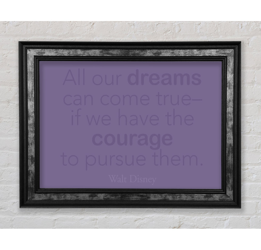 Walt Disney All Our Dreams Lilac - Einzelner Bilderrahmen Kunstdrucke