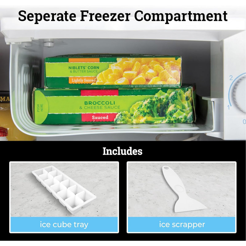 1.6 Cu.Ft Energy-Efficient Compact Refrigerator With Freezer – Sleek Single-Door Design, Convenient Slide-Out Glass Shelves, Perfect For Small Spaces In Homes, Offices & Dorms,Platinum