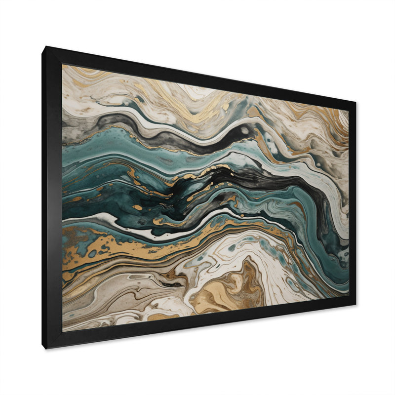 L'essence de la fluidité V sur toile, Cadre photo noir, H 30 po x l 40 po x P 1,5 po