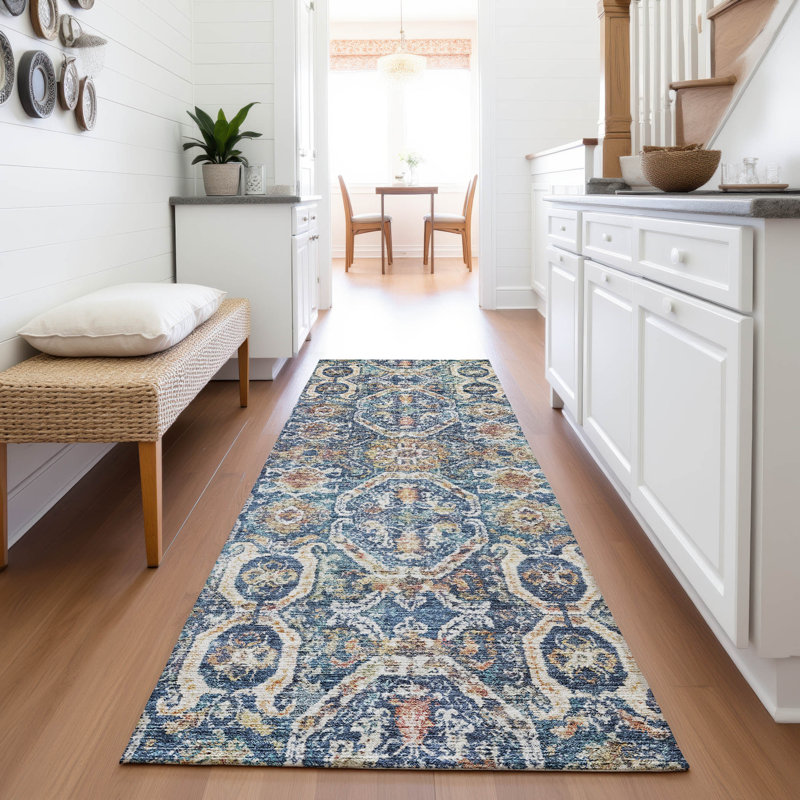 Premium Machine Washable Lyndhurst AMF1181 Global Rug, Runner 2'3" x 7'6"