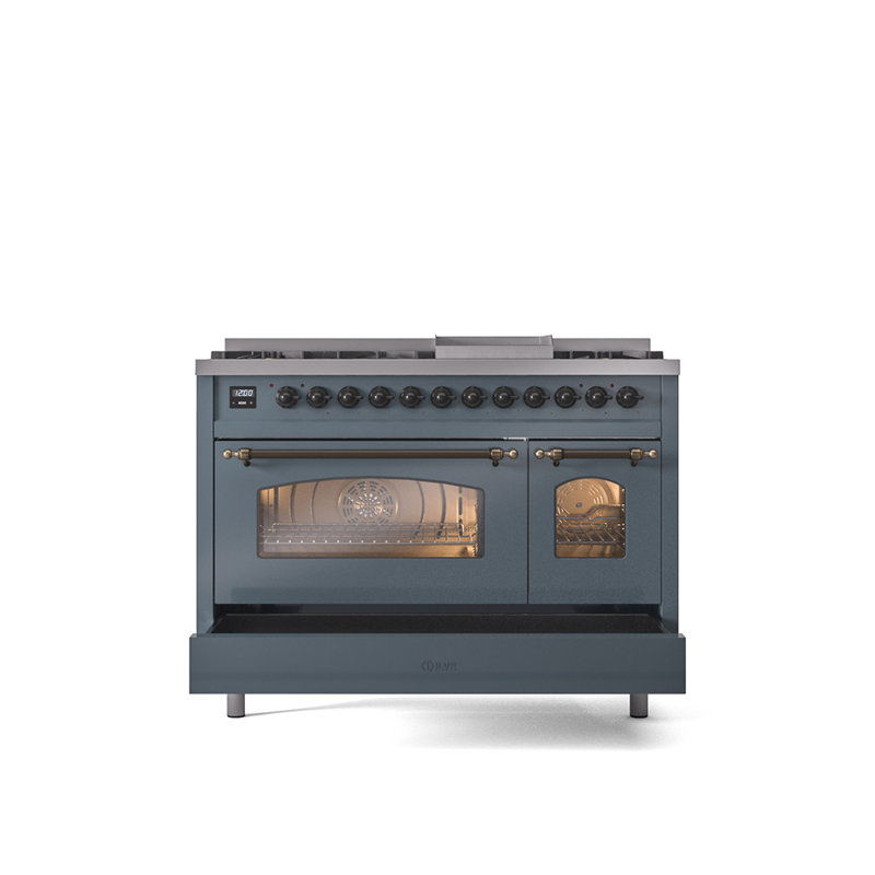 ILVE Nostalgie II 48 Dual Fuel Range , Blue/Gray/Bronze, Natural Gas