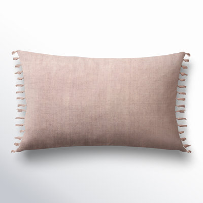 Sharron Tassels Linen Lumbar Throw Pillow