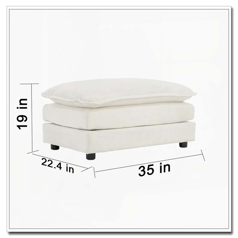 Canapé moderne en tissu pour salon, siège profond rembourré de grande taille, Blanc + 2 sièges + 2 chaises