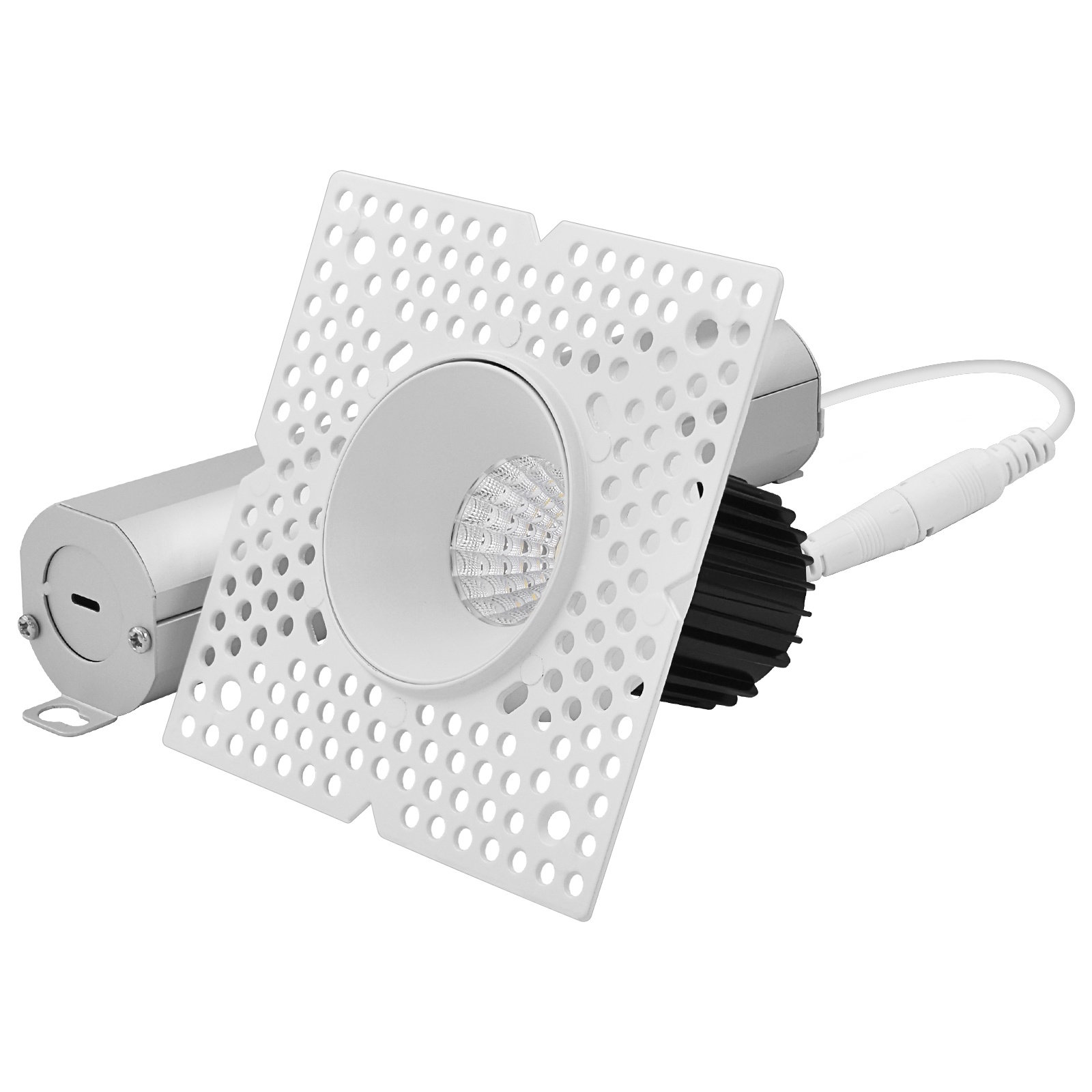 LUXRITE 1-Inch LED Trimless Recessed Spotlight With Black Reflector ...