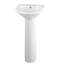 Petit lavabo sur pied blanc Ondine avec robinet noir de 4 pouces et drain