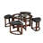 Solid Wood Glass Top Round Table Set, Coffee Table with 4 Stools