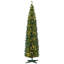 Sapin de Noël artificiel mince de 8 pi de hauteur avec 300 lumières DEL blanc chaud et 618 pointes, pour décoration de Noël, vert-1088506106