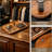 American Flag Valet Tray Set - 2PC Acacia Wood Catch All Tray For Nightstand, Desk, Or Entryway | Handcrafted Organizer For Phone, Wallet, Keys, Watch, And Jewelry | Patriotic Gift For Men And Women