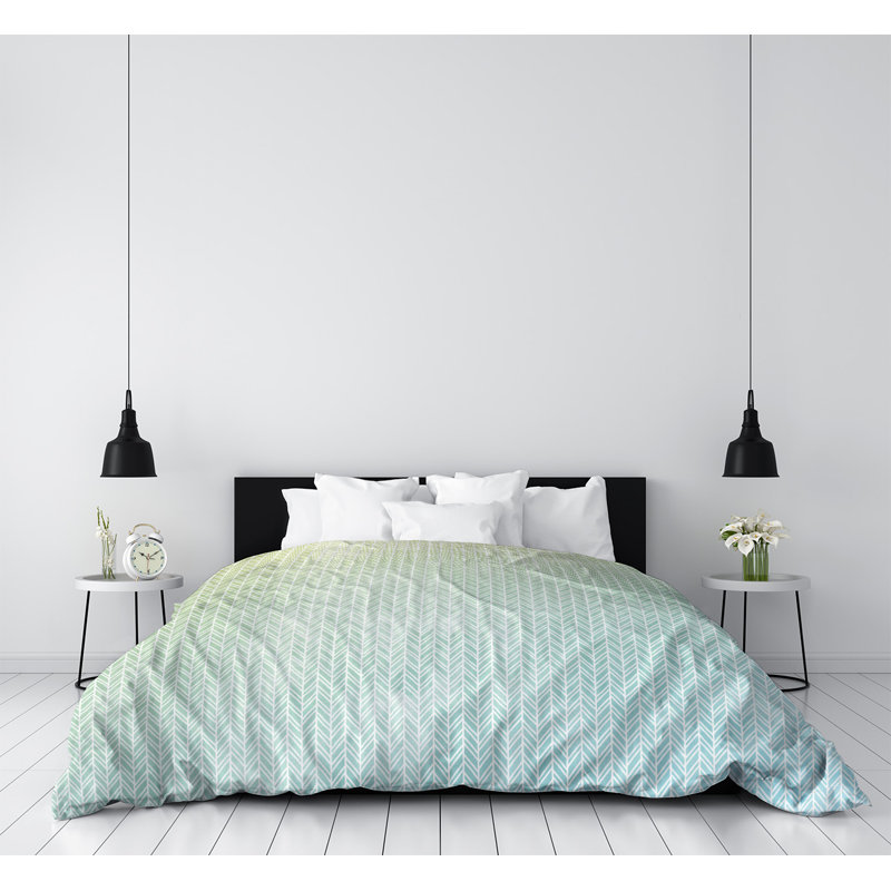 Housse de couette Katelyn Elizabeth, Housse de couette pour très grand lit, Bleu / Jaune / Blanc