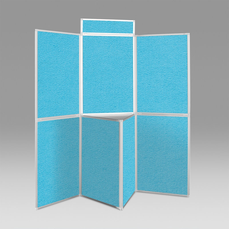 Free-Standing Bulletin Board 220cm H x 210cm W, Cyan