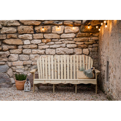 Classic Adirondack Style Wooden Bench Halona