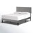 Full Size Dark Grey Velvet Upholstered Platform Bed with Adjustable Headboard, Modern Bed Frame with Wood Slats, No Box Spring Needed-1428527537-1428527536