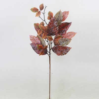 Sullivan's Set of 3 Christmas Mixed Leaf Spray, Orange Faux Floral Stem , 36 Inch