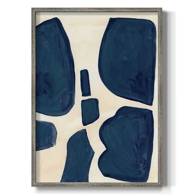 «Blue P pièces II», reproduction encadrée - bois massif, H 11 po x l 9 po