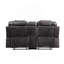 Causeuse inclinable en cuir synthétique Braylon Magnetite avec porte-gobelet