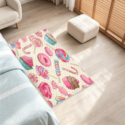 Tapis jaune bonbon délavé à la machine