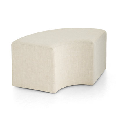Hackworth Upholstered Fabric Rounded Curved Ottoman