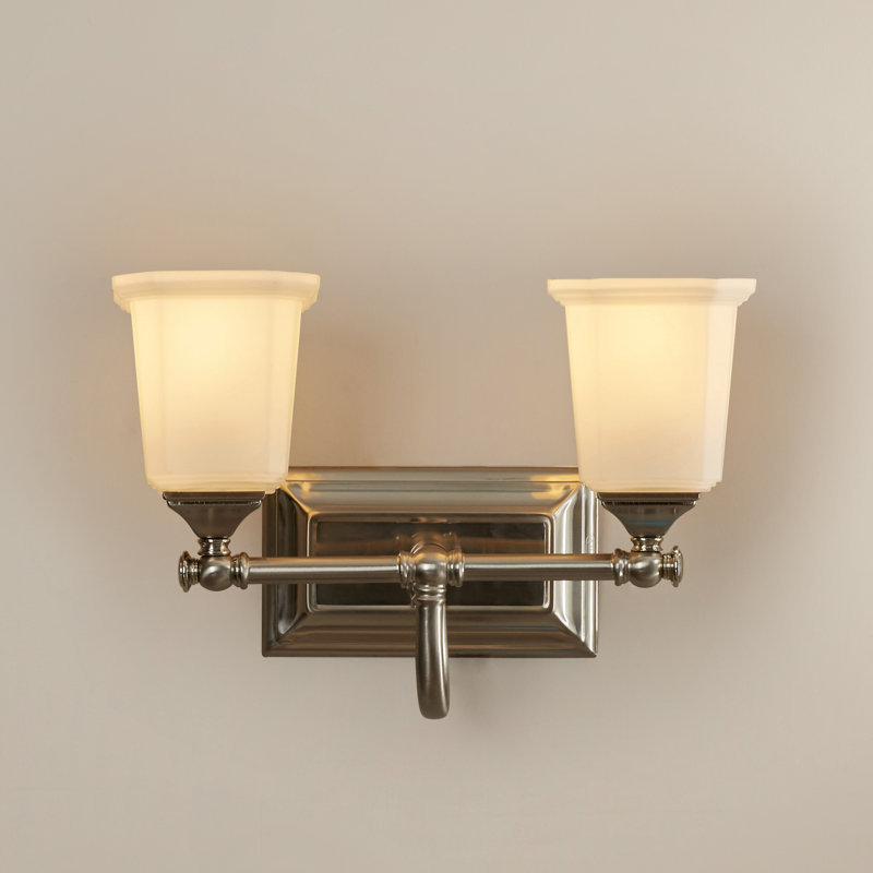 Bima 2 - Light Dimmable Vanity Light, Brushed Nickel, Opal
