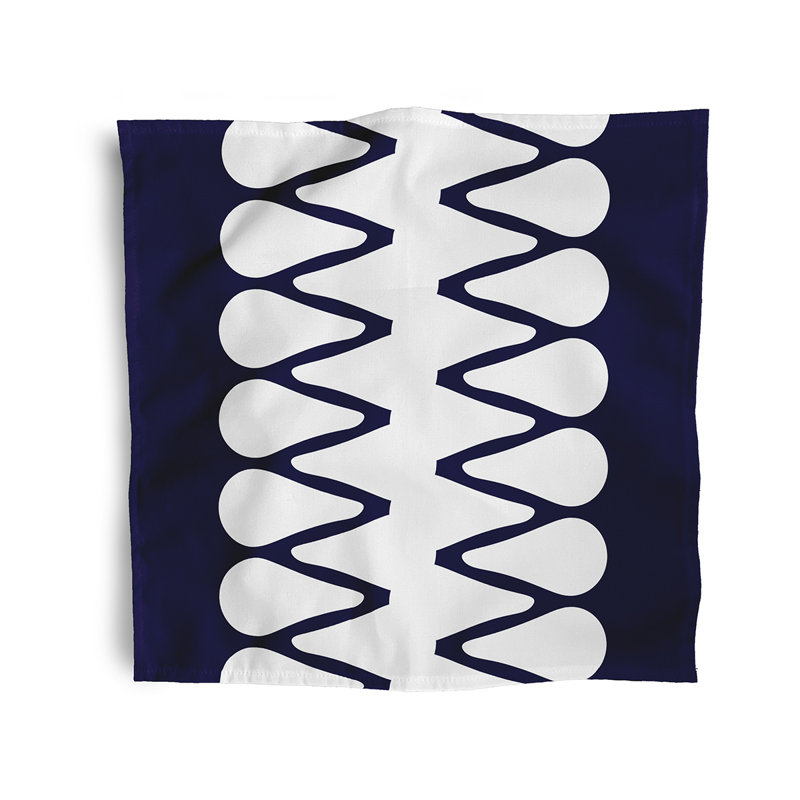 Kyller Polyester Geometric Square Napkin, Navy
