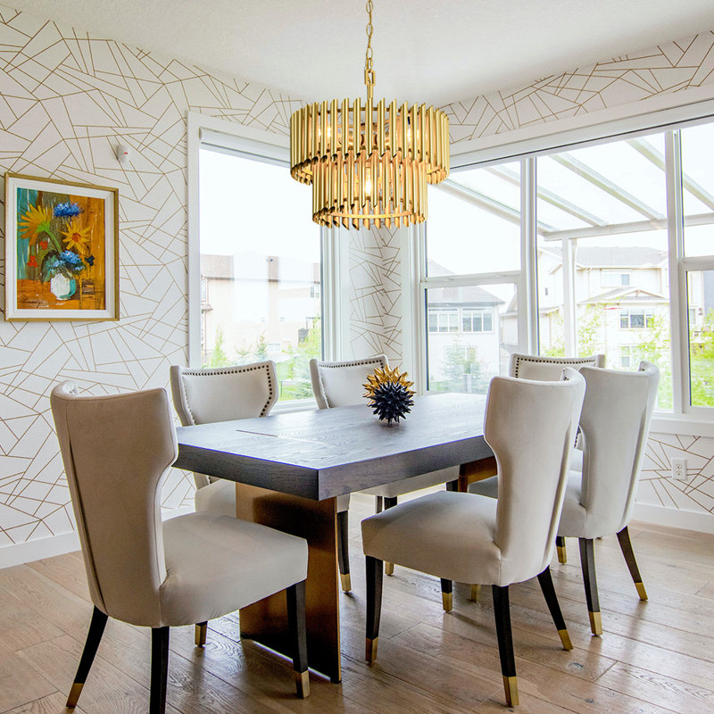 Dimmable 4-Light 2-Tier Drum Pendant Light