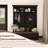 Farmhouse 4-In-1 Hall Tree With Wood Grain Bench-1395947371