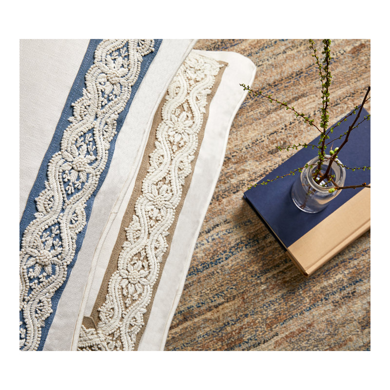 Norden Linnea Embroidered Fabric, Flax