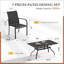 6-Person Patio Dining Set with Rectangular Metal Dining Table and Stackable Textilene Armrest Chairs (Black)-2017647513