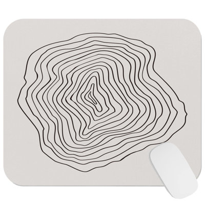 Abstract Lines Gray Shapes Mid-Century Modern Gaming Cute Office Laptop Desk Pad Gift Mat Square Rectangle Non-Slip Mousepad