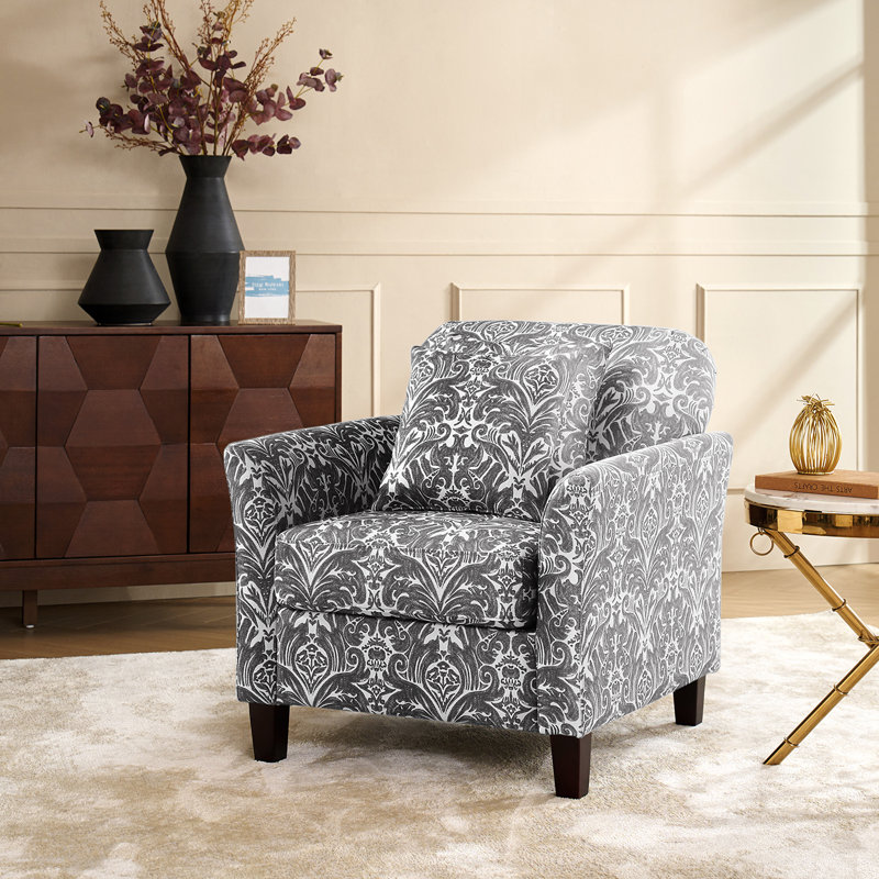 Fauteuil en polyester de 30,5 po de large Akenya, 100 % polyester gris