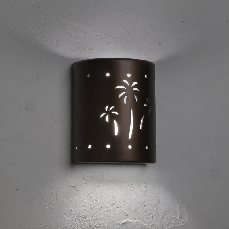 Hockinson Ceramic Outdoor Wall Light, LED Bulb Included, Rubbed Bronze, 10" H x 8" W x 5" D