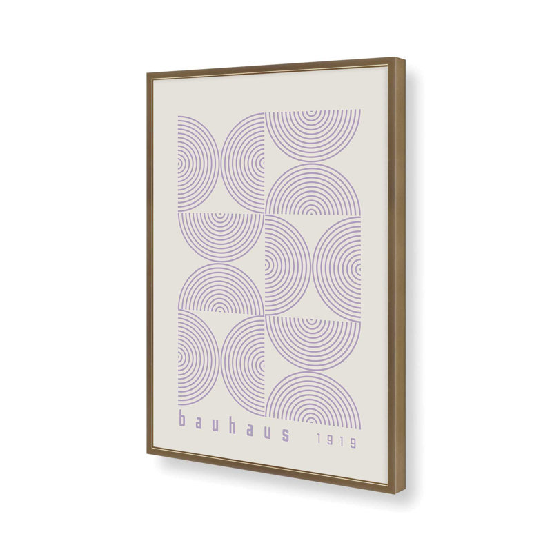 Mauve Bauhaus, affiche de composition I, Or brossé, H 15,25 po x l 12,25 po x P 1,25 po