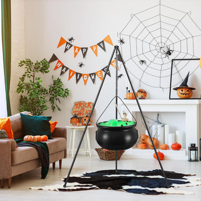 Halloween Decorations Outdoor,Witches Cauldron For Yard Decorations,Halloween Decorations Indoor,Large Witches Cauldron On Tripod With String Lights,