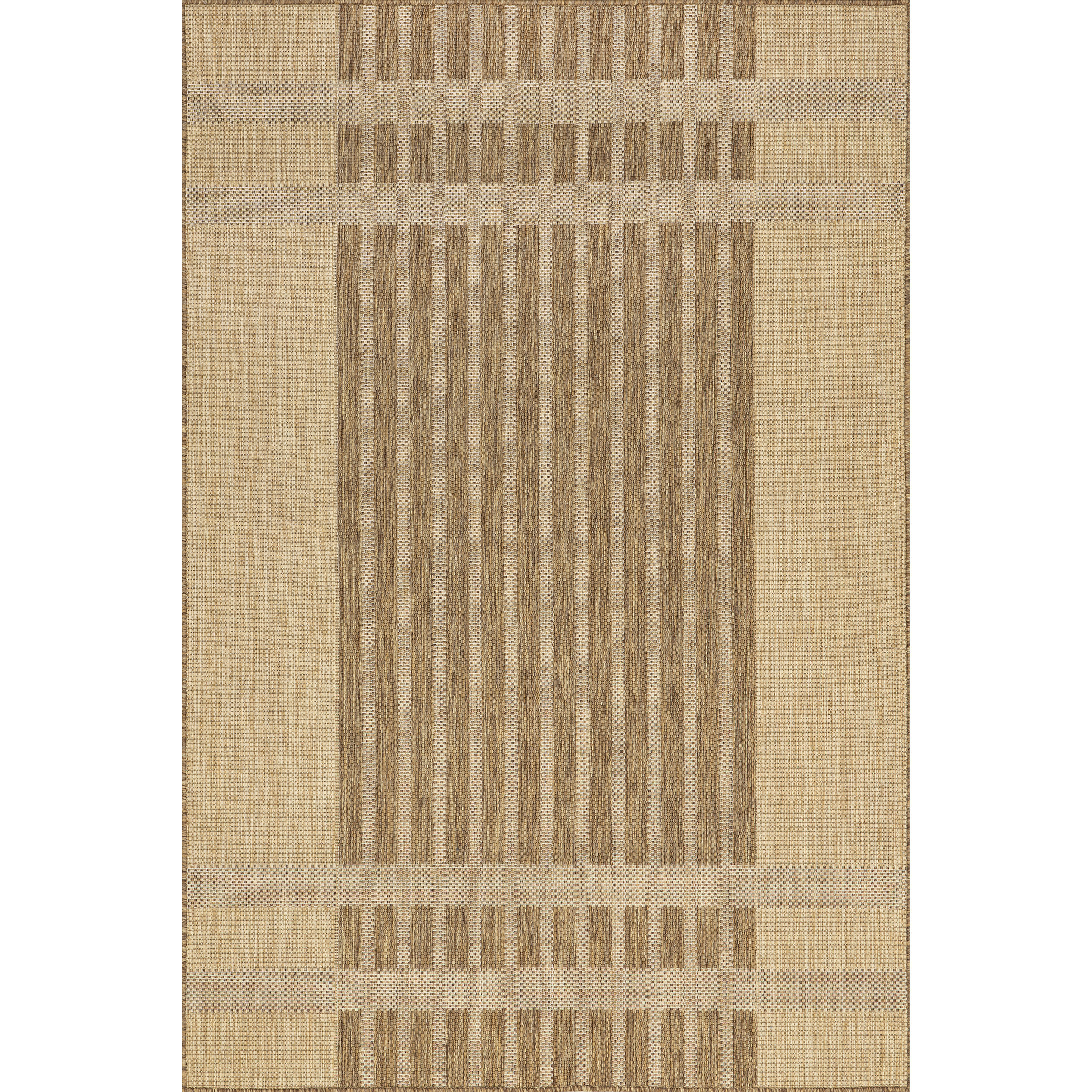 Kendall Geometric Indoor / Outdoor Tan Area Rug Mistana Rug Size: Rectangle 4' x 6