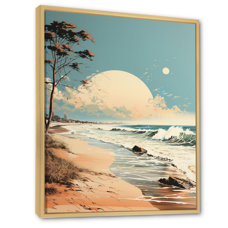 Beachside Whispers I - Nautique et plage, reproduction d'art sur toile, H 20 po x l 12 po x P 1 po, Cadre naturel flottant