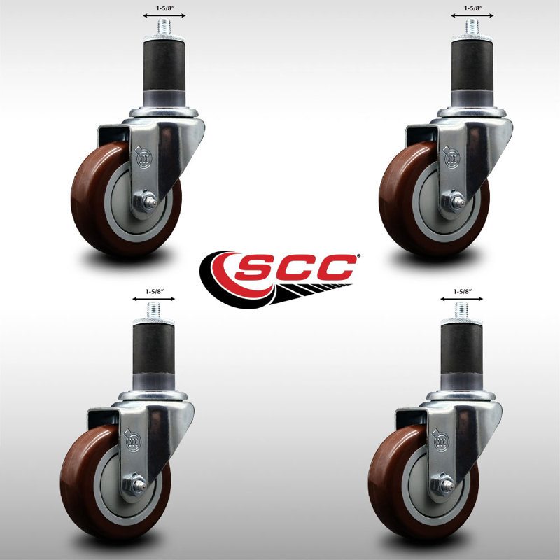 Ensemble de roulettes extensibles 3,5 pouces pivotant à roue pivotante 3,5 pouces SCC 3,5 pouces SCC, Marron